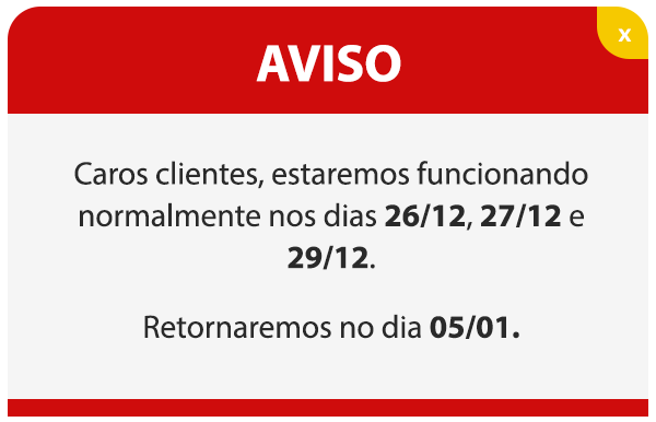popup de aviso